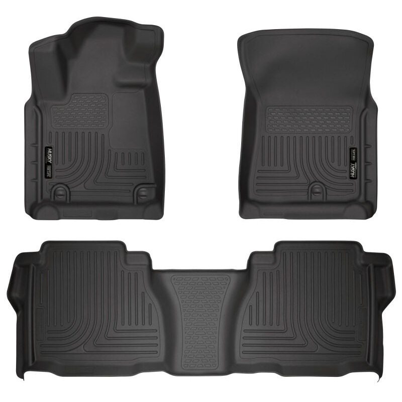 Husky Liners 07-11 Toyota Tundra Double/CrewMax Cab WeatherBeater Combo Black Floor Liners