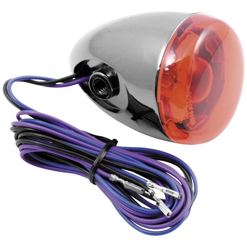 Chris Products Duece-Style Turn Signal Lamps – Front – Dual Filament – Red Lens – Black 8500R-BN