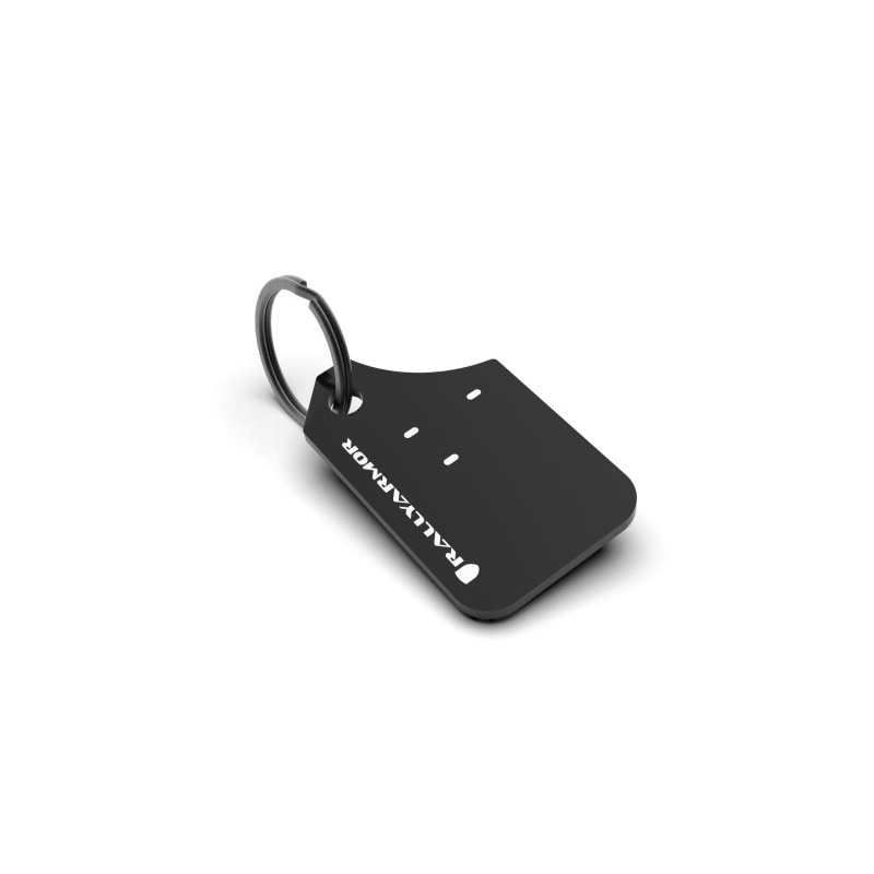 Rally Armor Mini UR Mud Flap Keychain – Black w/ White Logo