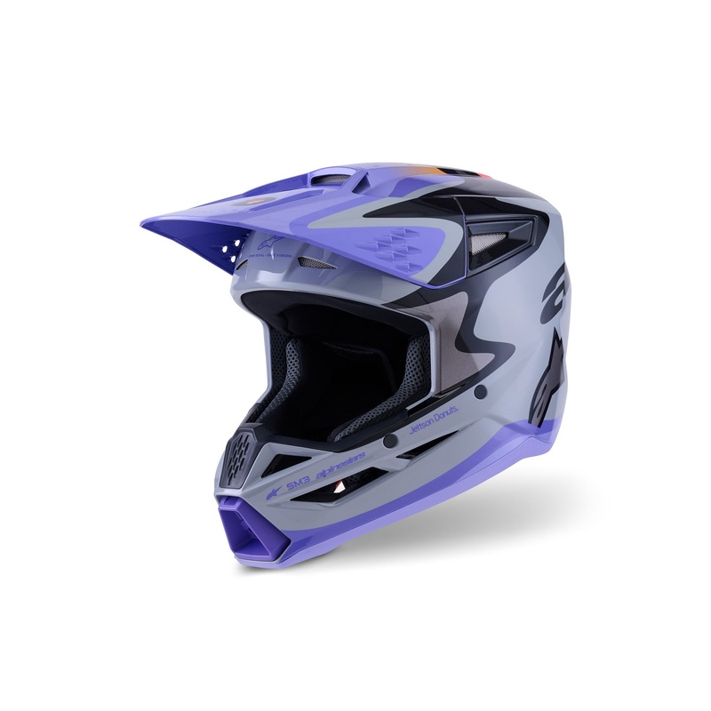 ALPINESTARS 2026 YOUTH SM3 JETTSON HELMET – GREY PURPLE BLACK GLOSSY S
