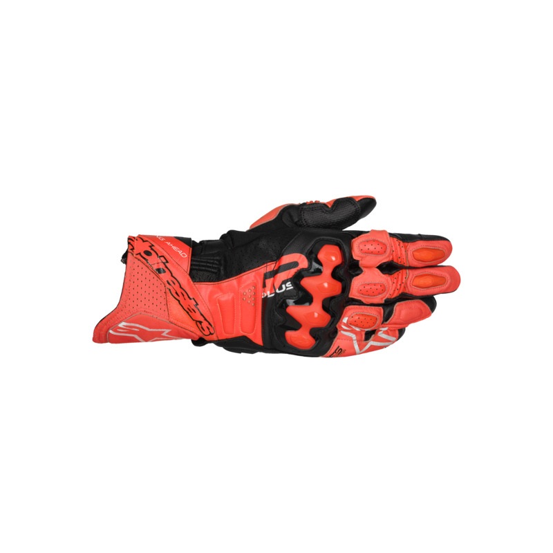 ALPINESTARS GP PLUS R V3 LEATHER GLOVES – BRIGHT-RED RED-FLURO BLACK 56