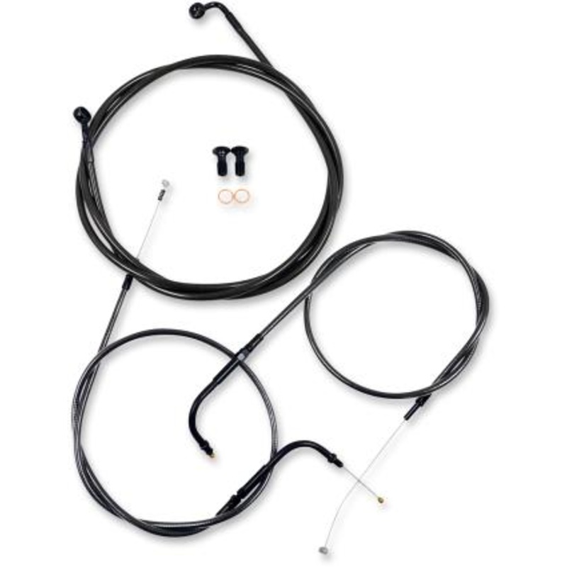 LA Choppers Cable/Brake Line Kit – 12iin.-14in. Ape Hangers – Midnight LA-8050KT-13M