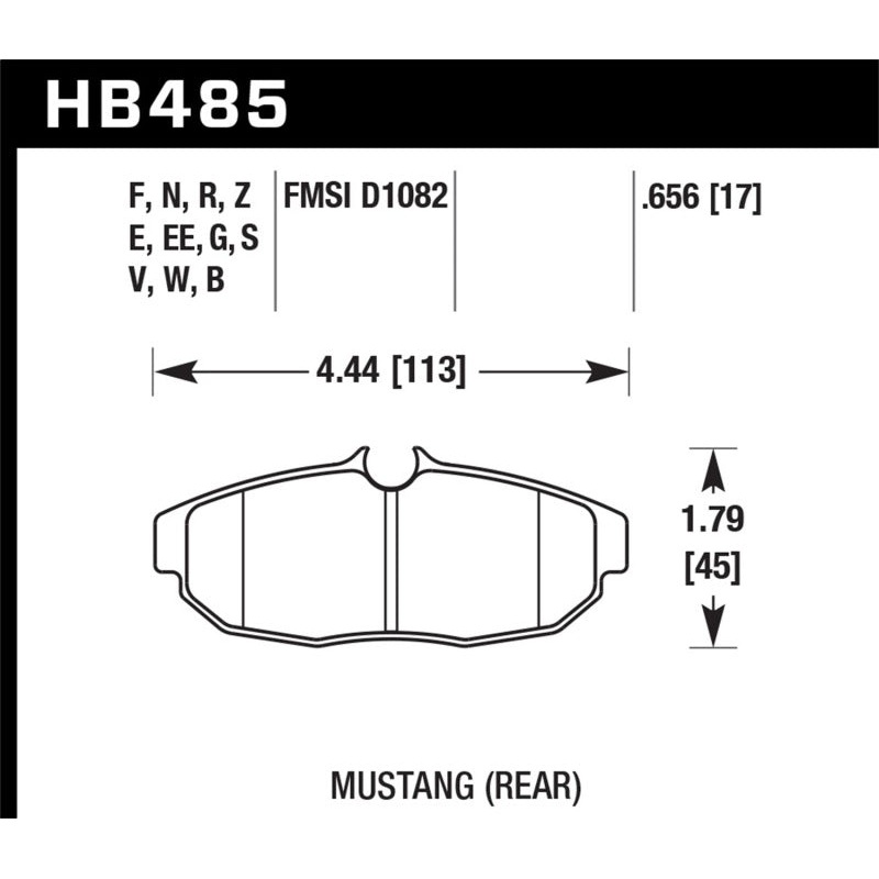 Hawk 05-07 Ford Mustang GT & V6 Performance Ceramic Street Rear Brake Pads